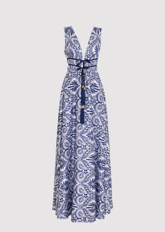 MAXI VESTIDO IKAT NAVY